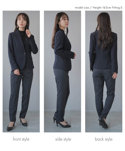 ウォッシャブル ノーカラー ジャケット