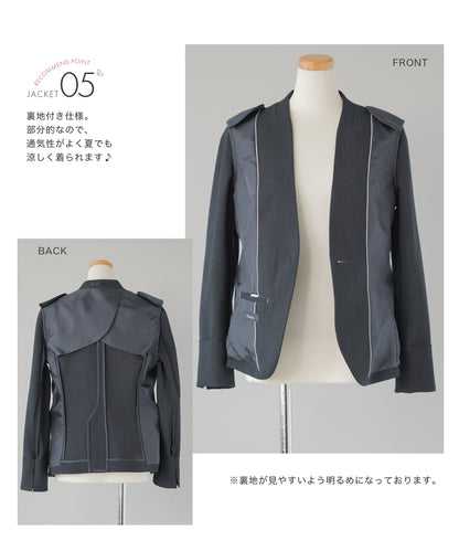 リネンライク ノーカラージャケット