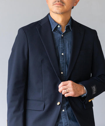 POLO BCS] ストレッチ ネイビーブレザー – AWC │ active worker 
