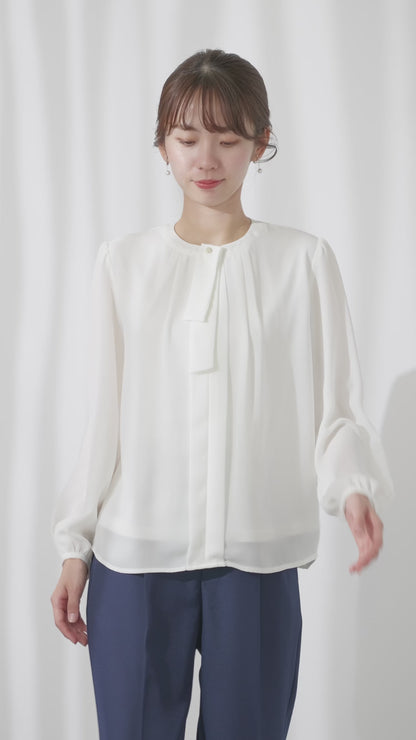 [Festinalente]2way ボウタイ 長袖 ブラウス