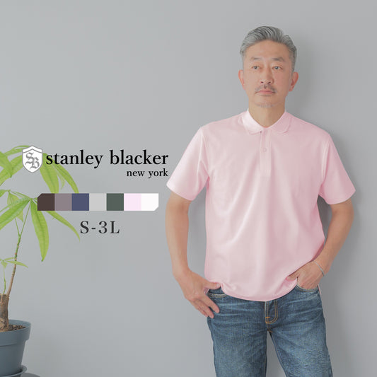 [stanley blacker] ロゴ入りカノコニットポロシャツ