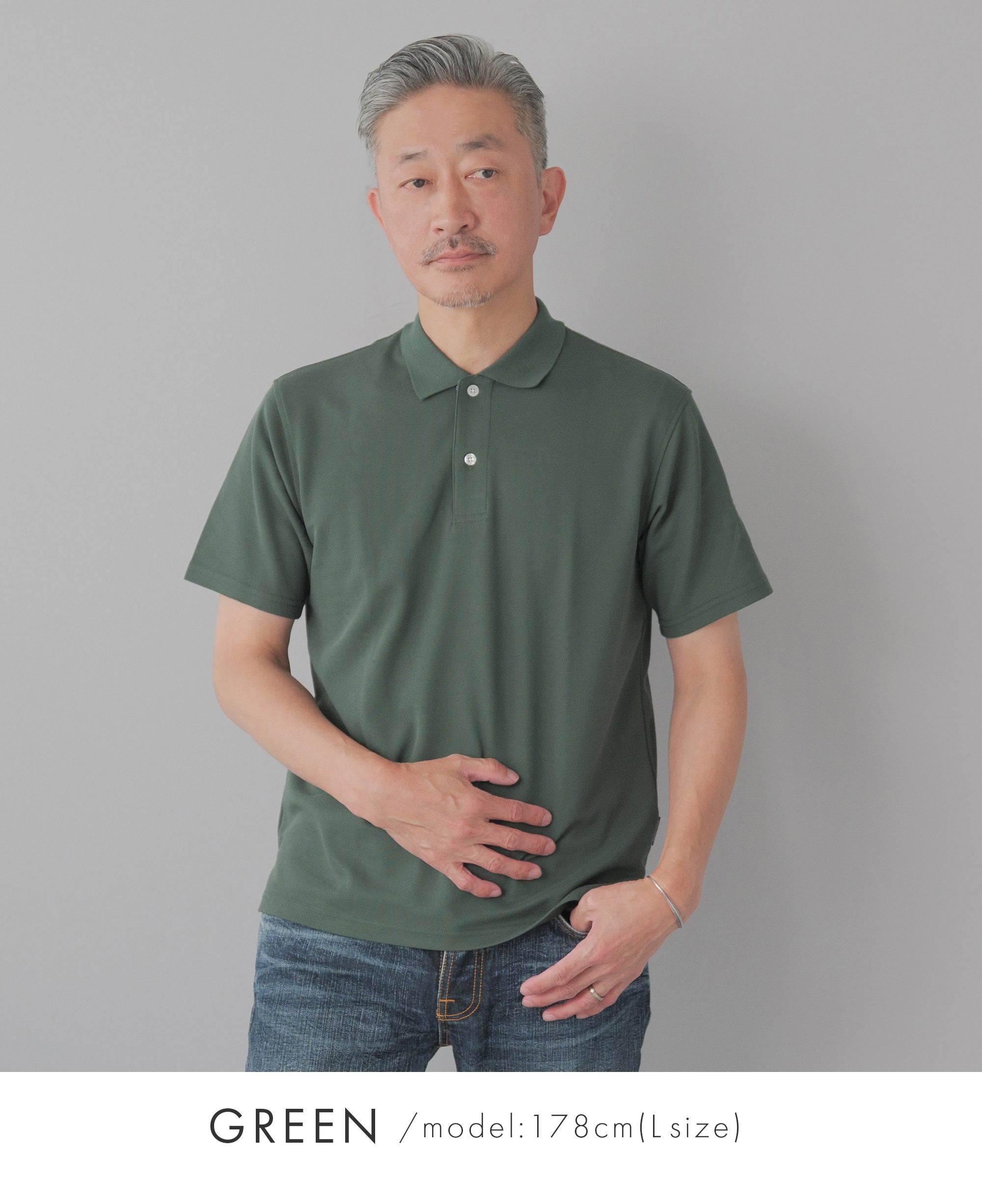 stanley blacker] ロゴ入りカノコニットポロシャツ - AWC | active