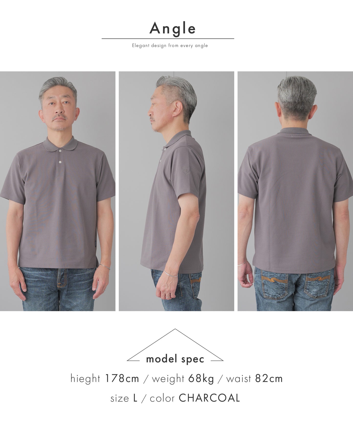 [stanley blacker] ロゴ入りカノコニットポロシャツ