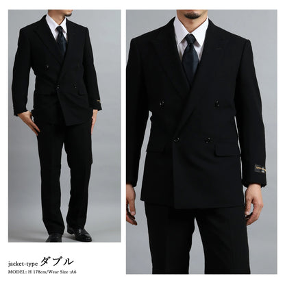 軽くて×涼しい夏用フォーマル シングル/ダブルから選べるワンタックサマーブラックスーツ