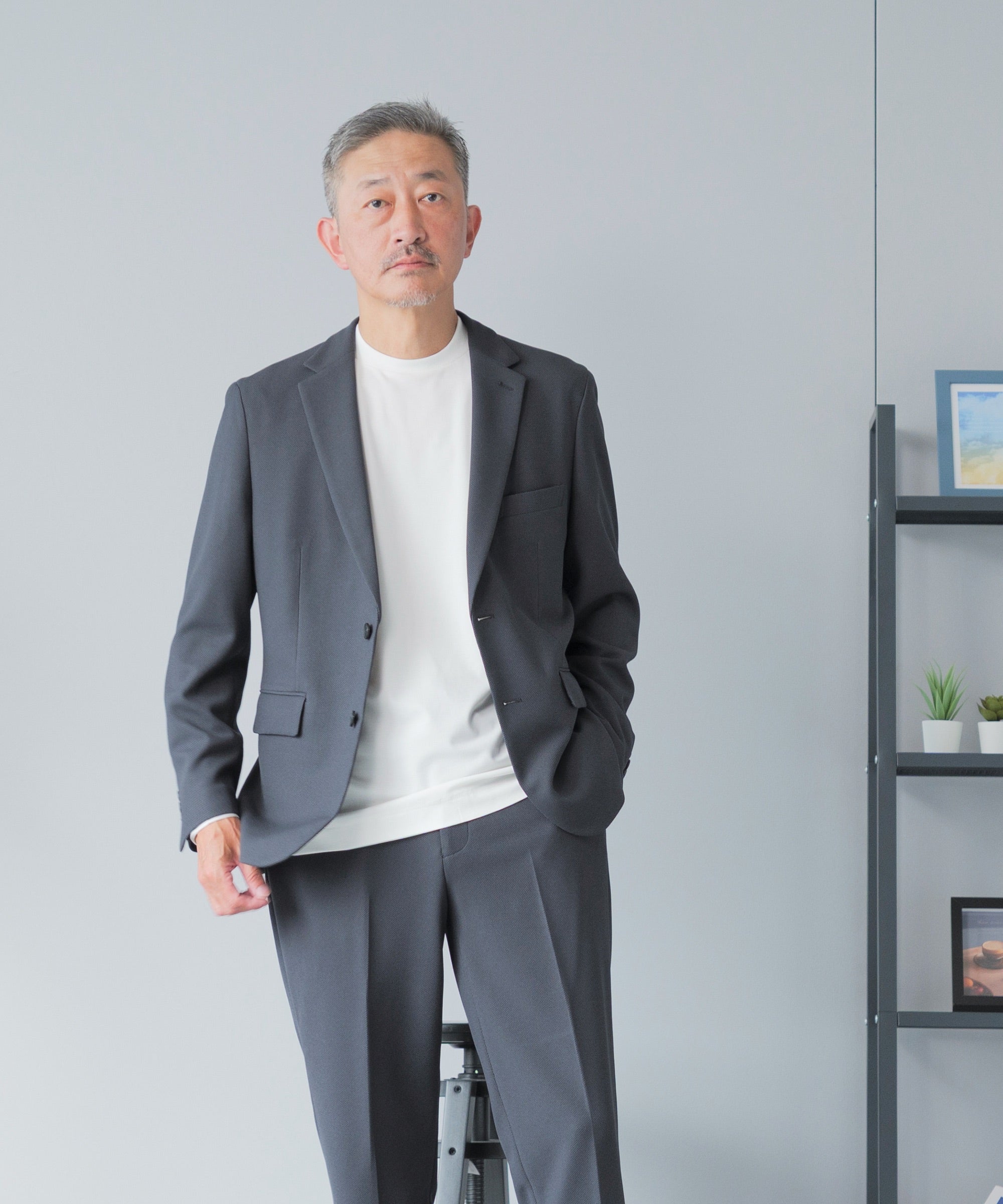 レア！HISASHIさん 本人着用衣装 スーツ・インナー・ネックレス フルセット お仕事や行事に！今どきジレスーツ着回し術(セットアップ）パンツ