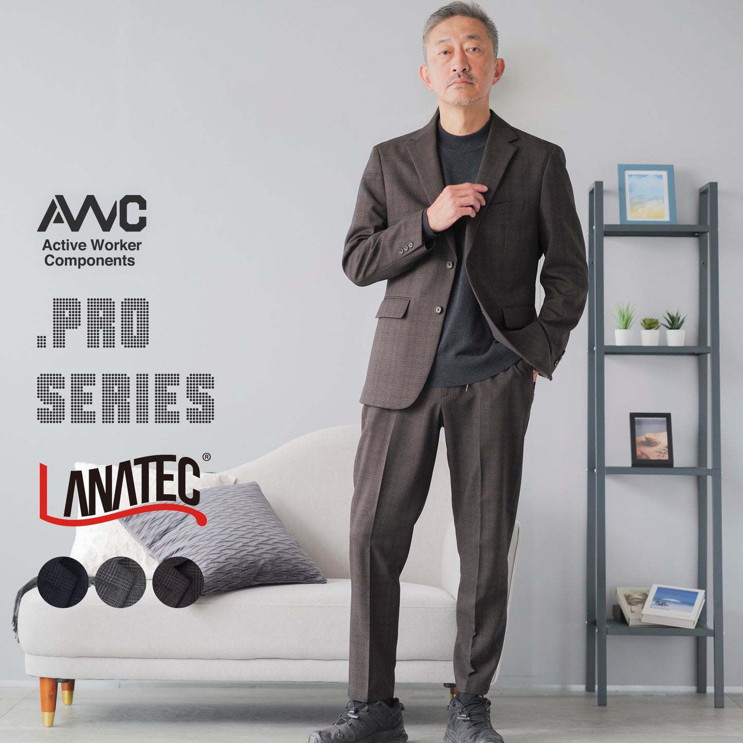 [AWC] .pro lanatec グレンチェック セットアップ