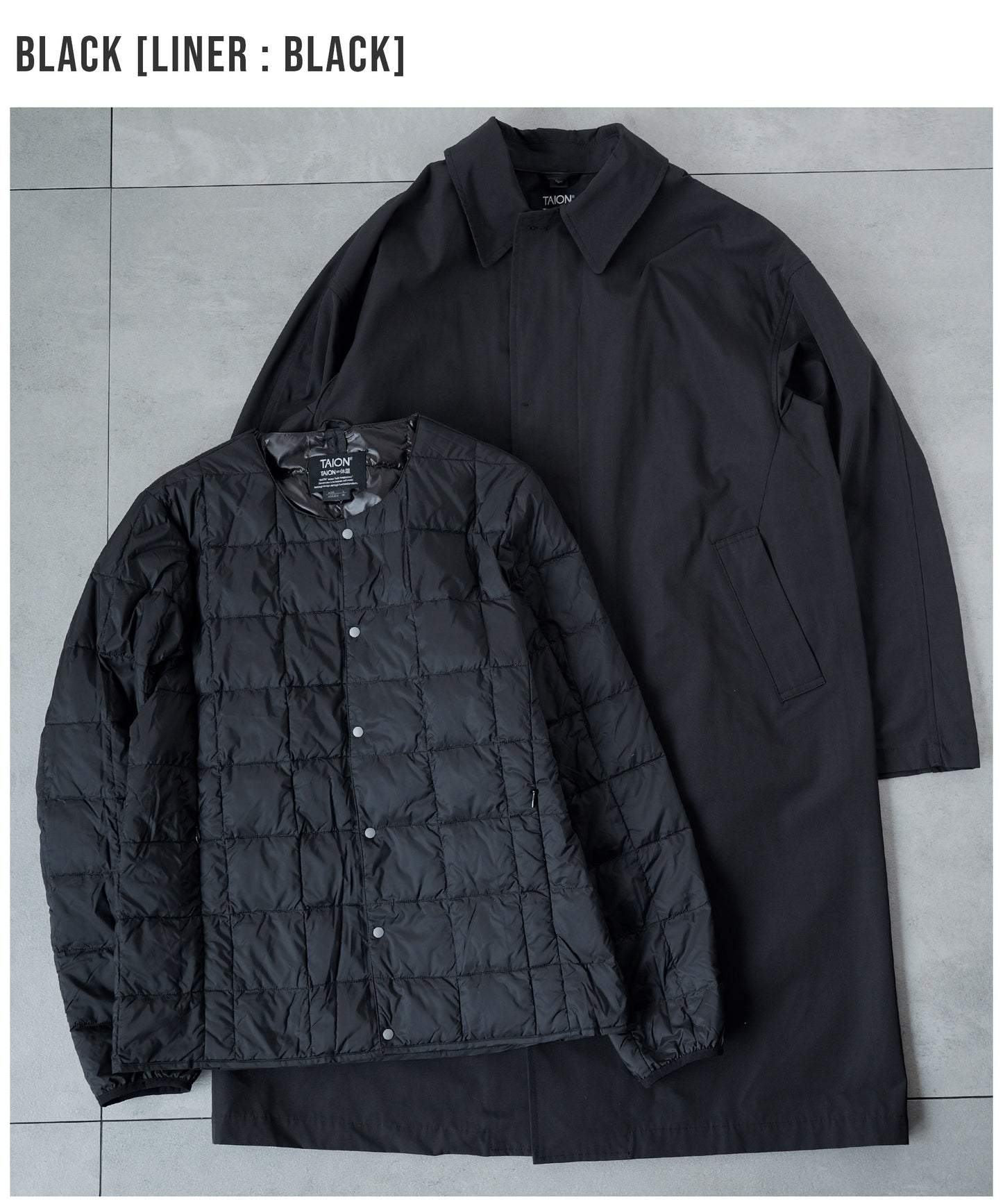 [TAION]2WAYバルカラーコート×インナーダウンジャケット（TAION-CR01B)
