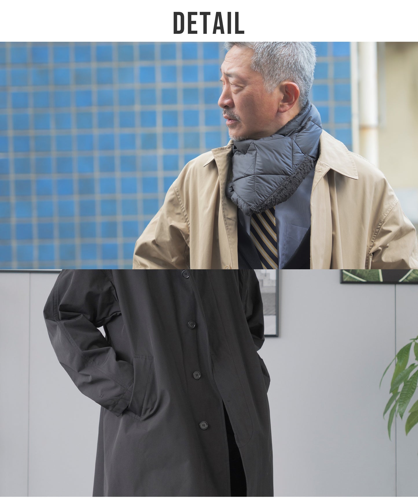 [TAION]2WAYバルカラーコート×インナーダウンジャケット（TAION-CR01B)