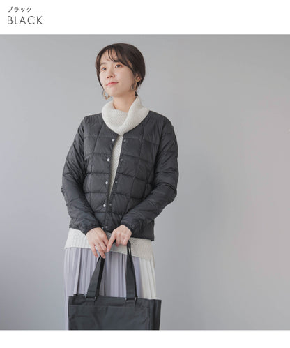 ベーシック クルーネックボタン インナーダウンジャケット（TAION-W104)
