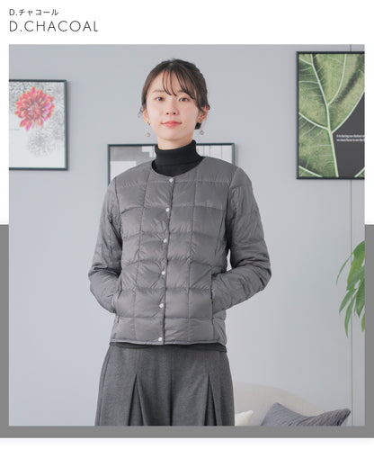 ベーシック クルーネックボタン インナーダウンジャケット（TAION-W104)