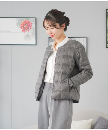 ベーシック クルーネックボタン インナーダウンジャケット（TAION-W104)