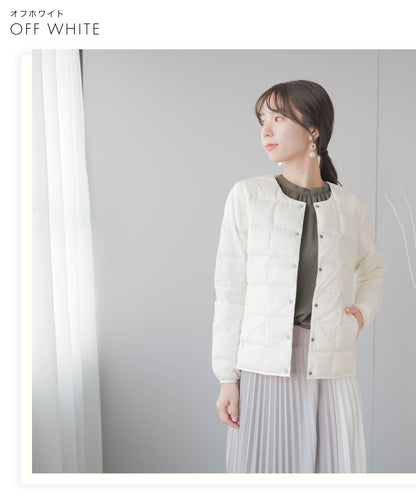 ベーシック クルーネックボタン インナーダウンジャケット（TAION-W104)