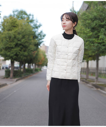 ベーシック クルーネックボタン インナーダウンジャケット（TAION-W104)