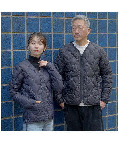 [TAION]ダウンジャケットVネックユニセックス（TAION-101ALSZML-1)