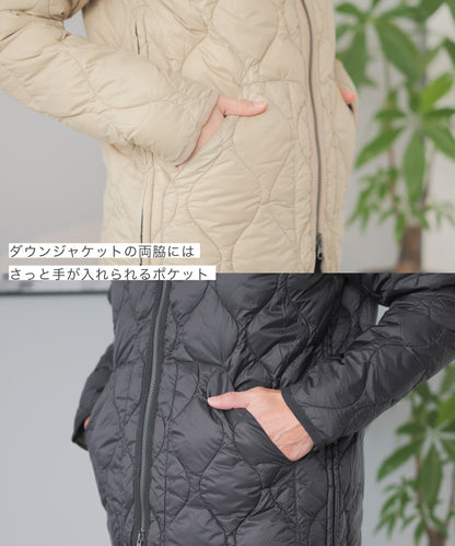 [TAION]ダウンジャケットVネックユニセックス（TAION-101ALSZML-1)