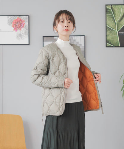 [TAION]ダウンジャケットVネックユニセックス（TAION-101ALSZML-1)