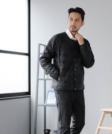 TAION]ベーシッククルーネックボタンインナーダウンジャケット（TAION 