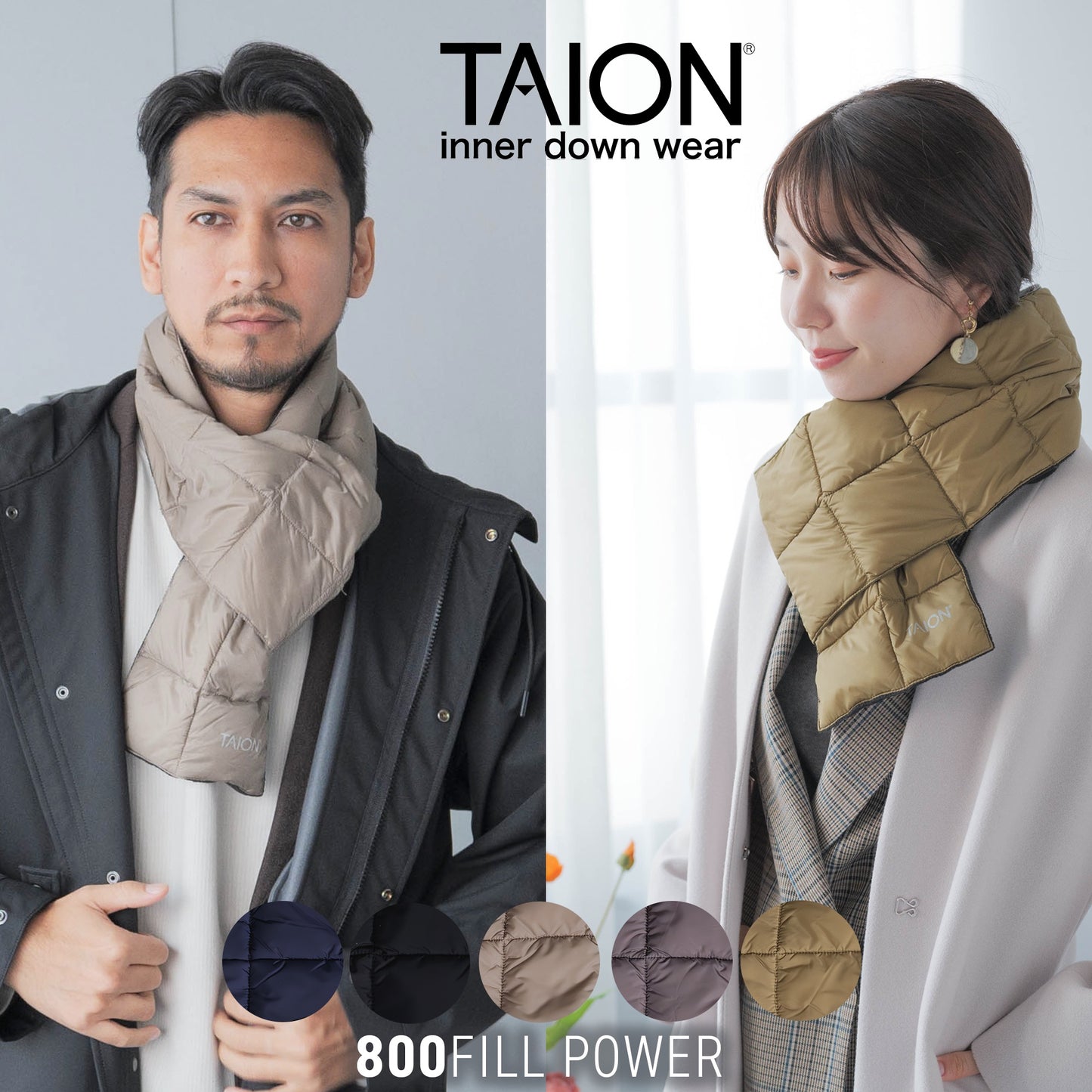 [TAION] ベーシックダウンマフラー (TAION-201A）