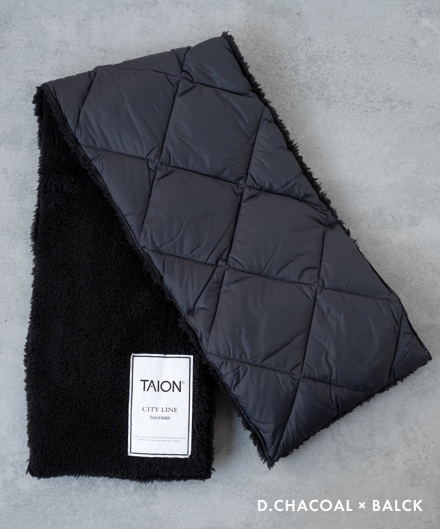 [TAION] リバーシブルダウンマフラー(TAION-R201CL）