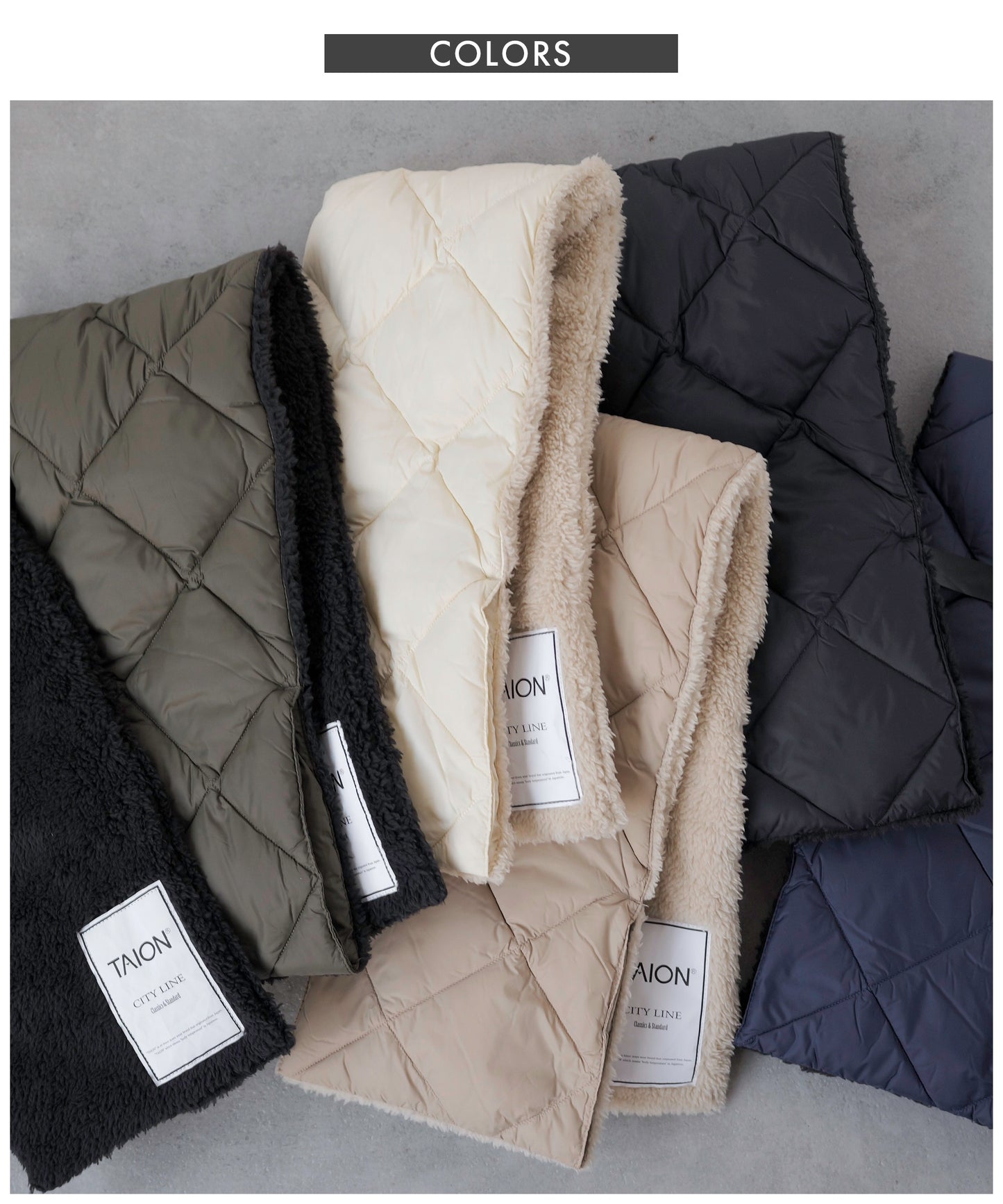 [TAION] リバーシブルダウンマフラー(TAION-R201CL）