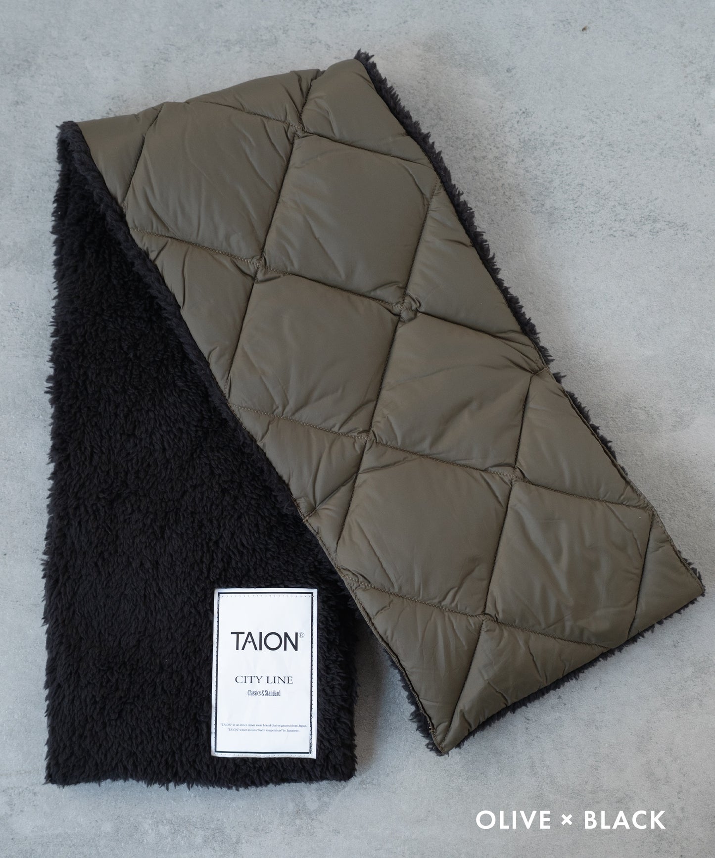 [TAION] リバーシブルダウンマフラー(TAION-R201CL）