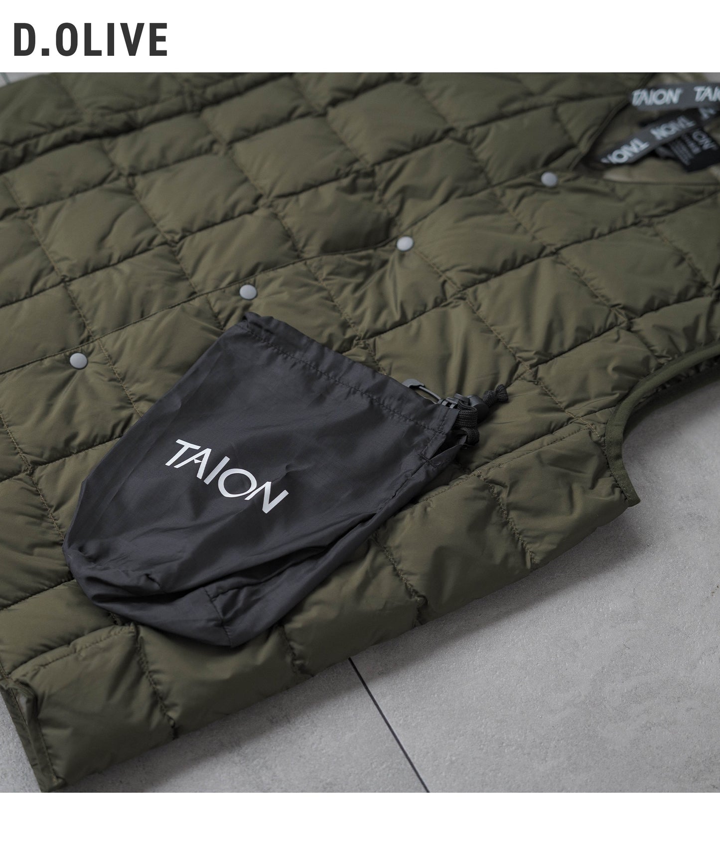 [TAION] Vネックボタン インナーダウンベスト(TAION-001)