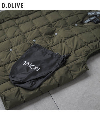 [TAION] Vネックボタン インナーダウンベスト(TAION-001)