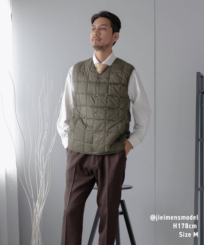 [TAION] Vネックボタン インナーダウンベスト(TAION-001)