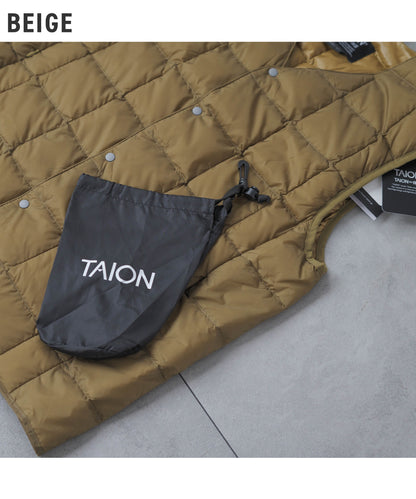 [TAION] Vネックボタン インナーダウンベスト(TAION-001)