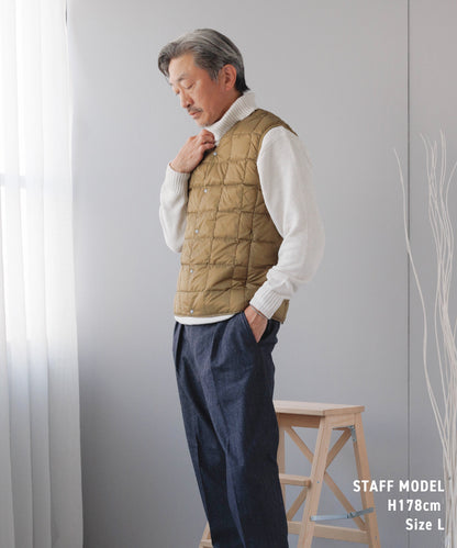 [TAION] Vネックボタン インナーダウンベスト(TAION-001)