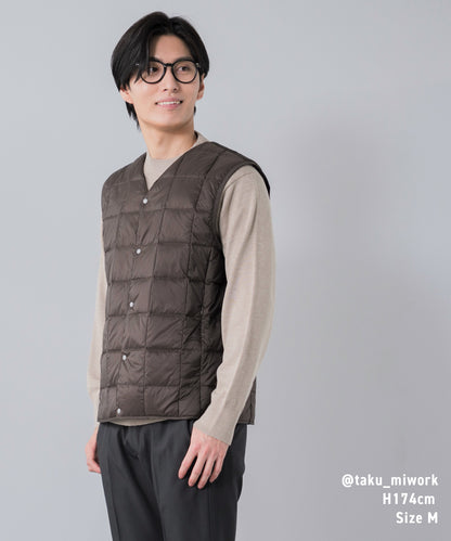 [TAION] Vネックボタン インナーダウンベスト(TAION-001)
