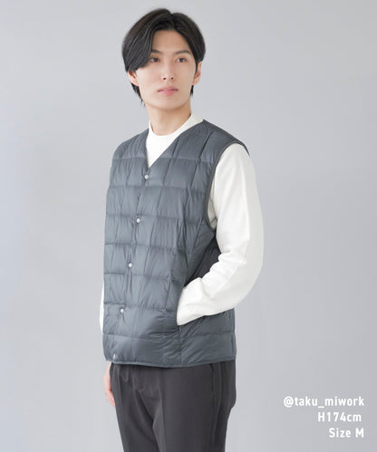 [TAION] Vネックボタン インナーダウンベスト(TAION-001)