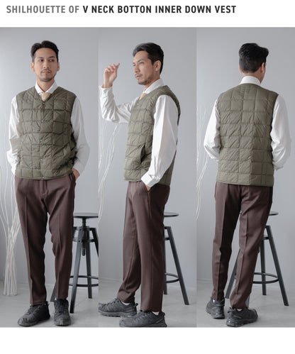 [TAION] Vネックボタン インナーダウンベスト(TAION-001)