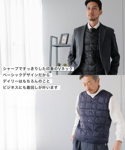 [TAION] Vネックボタン インナーダウンベスト(TAION-001)
