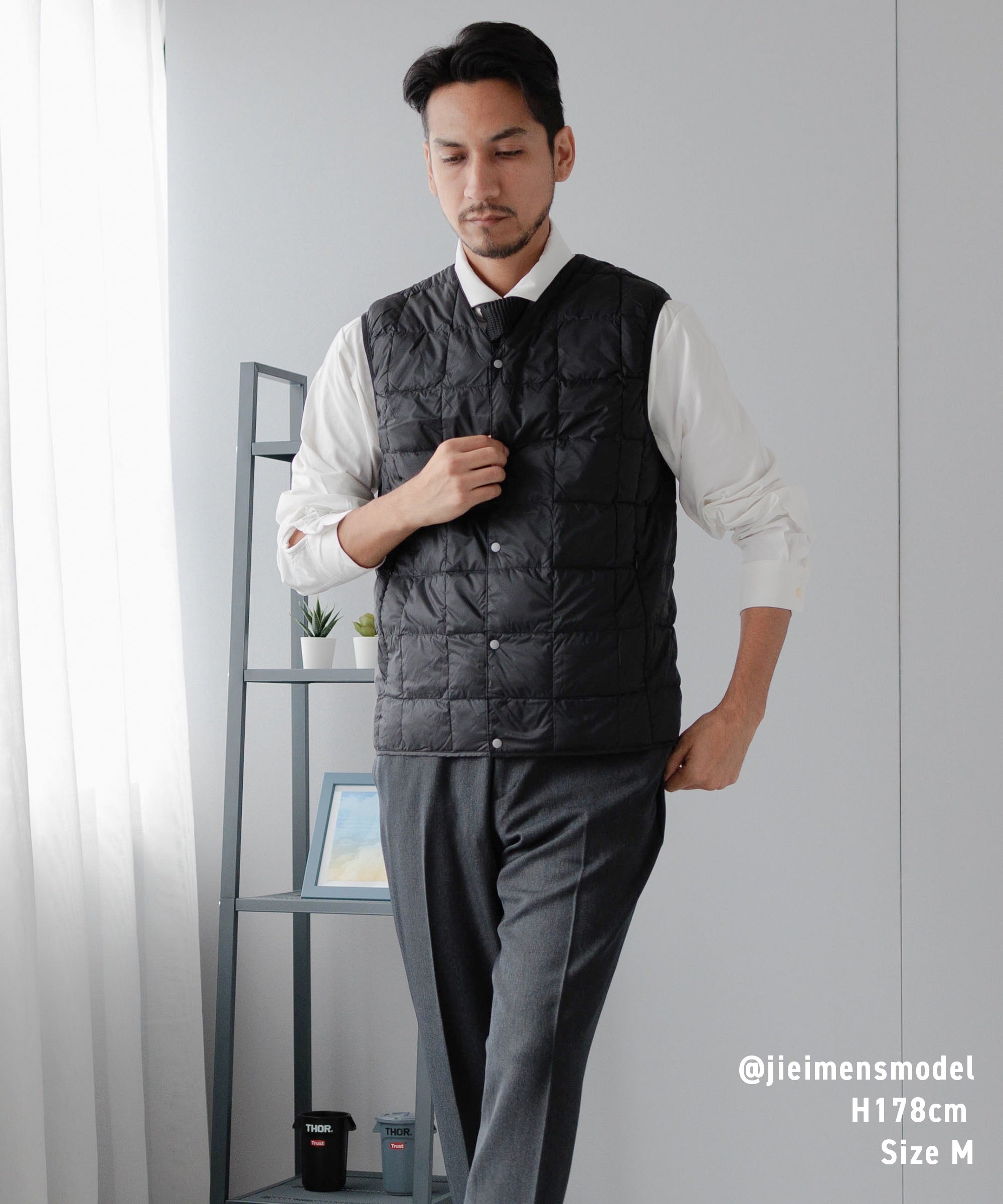 TAION] Vネックボタン インナーダウンベスト(TAION-001) - AWC