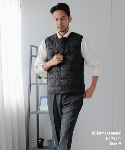 [TAION] Vネックボタン インナーダウンベスト(TAION-001)