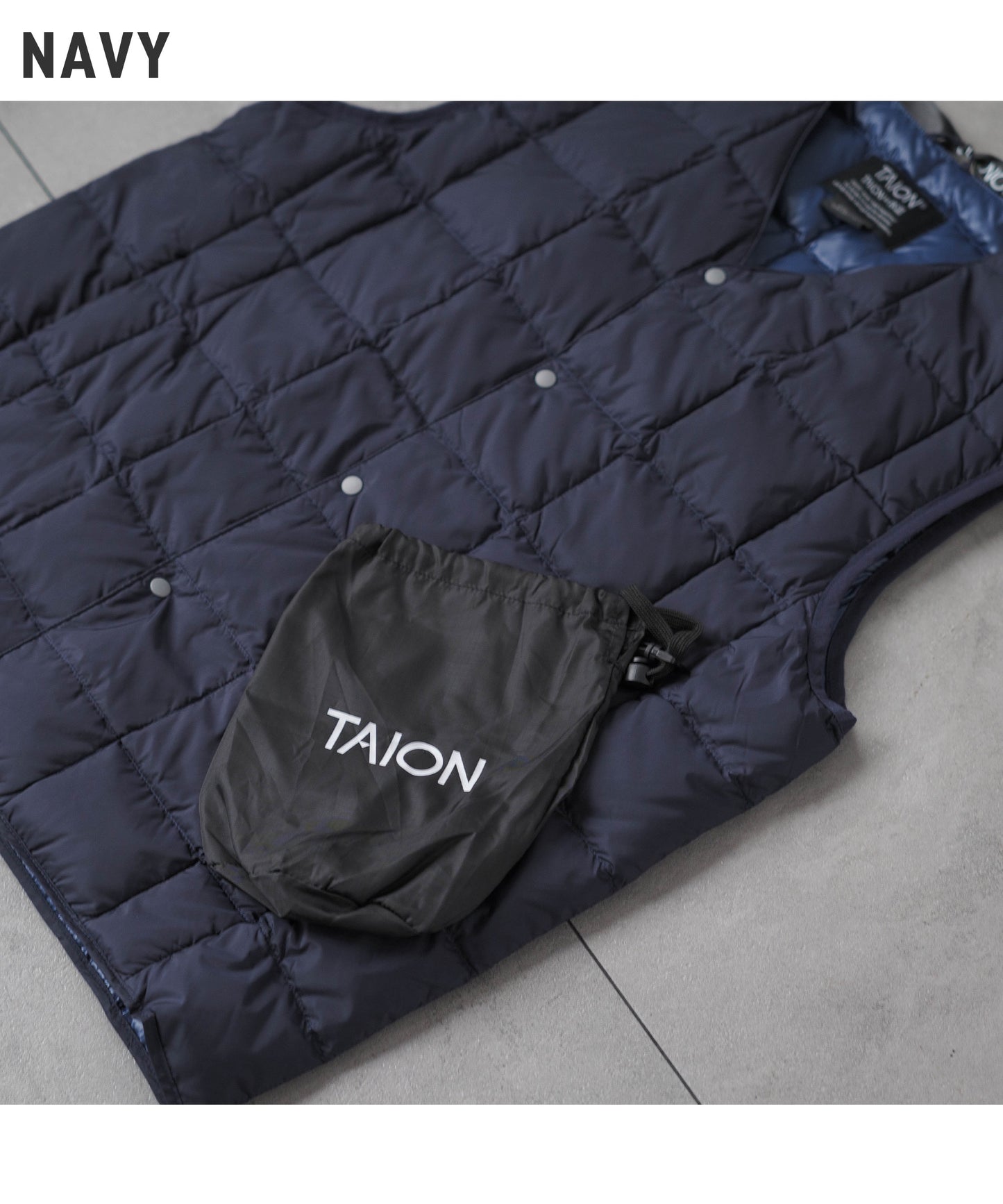 [TAION] Vネックボタン インナーダウンベスト(TAION-001)