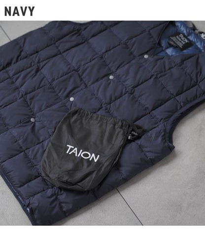 [TAION] Vネックボタン インナーダウンベスト(TAION-001)