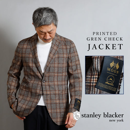 [stanley blacker] グレンチェック ジャケット(｢MOON｣×｢コマツ｣)